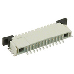 TE Connectivity, FPC 1mm Pitch 12 Way Right Angle Female FPC Connector, ZIF Top Contact