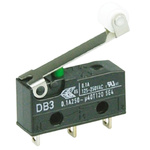 SPDT-NO/NC Roller Lever Microswitch, 100 mA @ 30 V dc