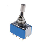 APEM 4PDT Toggle Switch, Latching, Panel Mount