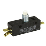 SPDT-NO/NC Button Microswitch, 15 A @ 250 V ac