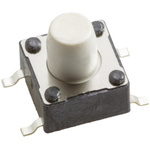 White Tactile Switch, Single Pole Single Throw (SPST) 50 mA @ 12 V dc 3.6mm Surface Mount