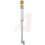 LIGHT TOWER,3-LIGHT,90 TO 250V AC,RED,YELLOW,GREEN,POLE MOUNT