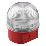 Klaxon PSB Series Clear Flashing Beacon, 10 → 60 V dc, Base Mount, Xenon Bulb, IP65
