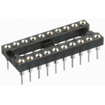 TE Connectivity, Economy 800 2.54mm Pitch Vertical 24 Way, Through Hole Stamped Pin Open Frame IC Dip Socket, 3A