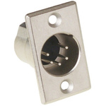 Amphenol PCD US Panel Mount XLR Connector, Male, 5 Way, Silver Plating