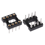TE Connectivity, DIPLOMATE 800 2.54mm Pitch Vertical 8 Way, Through Hole Turned Pin Open Frame IC Dip Socket, 3A