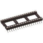 Preci-Dip 2.54mm Pitch Vertical 32 Way, SMT Turned Pin Open Frame IC Dip Socket, 1A