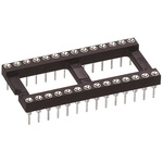 Preci-Dip 2.54mm Pitch Vertical 24 Way, Through Hole Turned Pin Open Frame IC Dip Socket, 1A