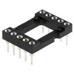 Preci-Dip 2.54mm Pitch Vertical 10 Way, Through Hole Turned Pin Open Frame IC Dip Socket, 1A