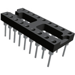 TE Connectivity, Economy 800 2.54mm Pitch Vertical 18 Way, Through Hole Stamped Pin Open Frame IC Dip Socket, 3A