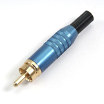 Deltron Blue Cable Mount RCA Plug, Gold, 5A