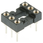 Preci-Dip 2.54mm Pitch Vertical 6 Way, Through Hole Turned Pin Open Frame IC Dip Socket, 1A