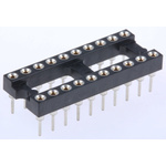 Preci-Dip 2.54mm Pitch Vertical 20 Way, Through Hole Turned Pin Open Frame IC Dip Socket, 1A