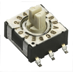 4 Way Through Hole Rotary Switch SPST, Knurled Slotted Shaft Actuator