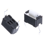 Button Tactile Switch, Single Pole Single Throw (SPST) 50 mA @ 24 V dc 1.5mm