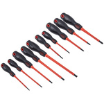 RS PRO Phillips; Pozidriv; Slotted Insulated Screwdriver Set, 10-Piece