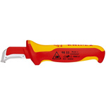 Knipex Stripping Knives with guide shoe insulating multi-component handle, VDE/1000V, 180 mm Overall, 38 mm Blade,