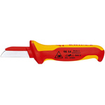Knipex Cable Knife insulating multi-component handle, VDE/1000V, 190 mm Overall, 50 mm Blade, Bimaterial Handle