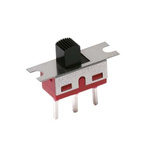Panel Mount Slide Switch Single Pole Double Throw (SPDT) Latching 6 A @ 120 V ac, 6 A @ 28 V dc Slide