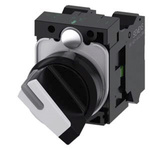 Siemens 2 Position Short Black Handle Selector Switch - (SPDT) 22mm Cutout Diameter, Illuminated