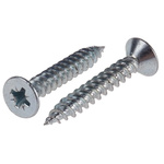 Pozidriv Countersunk Steel Wood Screw Bright Zinc Plated, No. 10 Thread, 1.1/4in Length