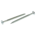 Pozidriv Countersunk Steel Wood Screw Bright Zinc Plated, No. 10 Thread, 2.1/2in Length