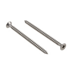 Pozidriv Countersunk Stainless Steel Wood Screw, A2 304, 4mm Thread, 60mm Length