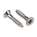 Pozidriv Countersunk Stainless Steel Wood Screw, A2 304, 3.5mm Thread, 16mm Length