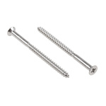 Pozidriv Countersunk Stainless Steel Wood Screw, A2 304, 5mm Thread, 75mm Length