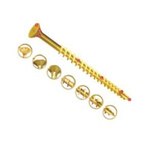 Pozidriv Countersunk Steel Wood Screw Yellow Passivated, Zinc Plated, 5mm Thread, 60mm Length