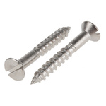 Slot Countersunk Stainless Steel Wood Screw, A2 304, 4mm Thread, 30mm Length