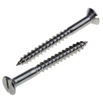 Slot Countersunk Stainless Steel Wood Screw, A2 304, 4mm Thread, 40mm Length