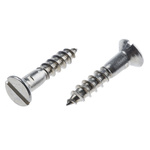 Slot Countersunk Stainless Steel Wood Screw, A2 304, 5mm Thread, 25mm Length