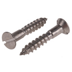 Slot Countersunk Stainless Steel Wood Screw, A2 304, 5mm Thread, 30mm Length