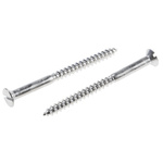 Slot Countersunk Stainless Steel Wood Screw, A2 304, 5mm Thread, 65mm Length
