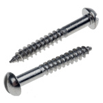 Slot Round Stainless Steel Wood Screw, A2 304, 3.5mm Thread, 20mm Length
