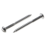 Slot Round Stainless Steel Wood Screw, A2 304, 4mm Thread, 40mm Length