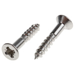 Pozidriv Countersunk Stainless Steel Wood Screw, A2 304, 3.5mm Thread, 20mm Length