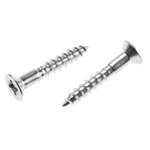 Pozidriv Countersunk Stainless Steel Wood Screw, A2 304, 4mm Thread, 25mm Length