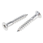 Pozidriv Countersunk Stainless Steel Wood Screw, A2 304, 5mm Thread, 30mm Length