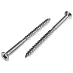 Pozidriv Countersunk Stainless Steel Wood Screw, A2 304, 5mm Thread, 65mm Length