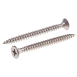 Pozidriv Countersunk Stainless Steel Wood Screw, A2 304, 5mm Thread, 60mm Length