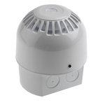 Klaxon Sonos White 32 Tone Electronic Sounder, 9 → 60 V dc, 106dB at 1 Metre, Surface Mount, IP65