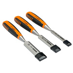 Bahco 3 Piece Stainless Steel Wood Chisel Set, 12 mm, 18 mm, 25 mm Blade Width