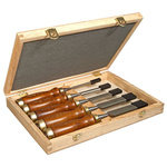 Stanley 5 Piece Carbon Steel Wood Chisel Set, 340mm Length, 6 mm, 10 mm, 15 mm, 20 mm, 25 mm Blade Width