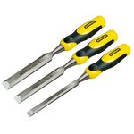 Stanley 3 Piece Carbon Steel Wood Chisel Set, 330mm Length, 10 mm, 15 mm, 20 mm Blade Width