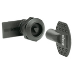 Elesa Panel to Tongue Depth 20mm Polyamide Black Locking Latch, Key to unlock