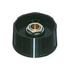 OKW Potentiometer Knob, Collet Type, 31mm Knob Diameter, Black, 6mm Shaft