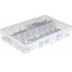 RS PRO Grease Nipple Kit Contains H1 Straight 10x1 mm (x50); H2-45 10x1 mm (x50); H3-90 10x1 mm (x50); Box