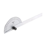 PEC 180° Metric Protractor, 6 in Steel Blade